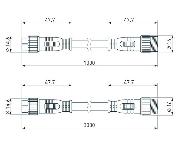 Коннектор питания ARL-LINE-3pin-1000-CON-MF (230V) (Arlight, IP67 Пластик, 3 года) Lednikoff